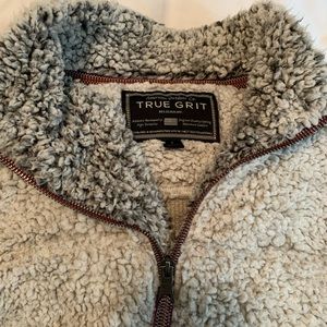 True grit fuzzy half zip pullover